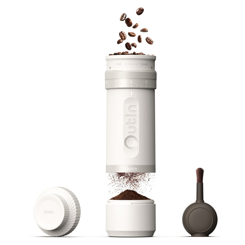آسیاب قهوه شارژی فاینو (سفید ماسه سنگی) - Fino Portable Electric Coffee Grinder (Sandstone White)