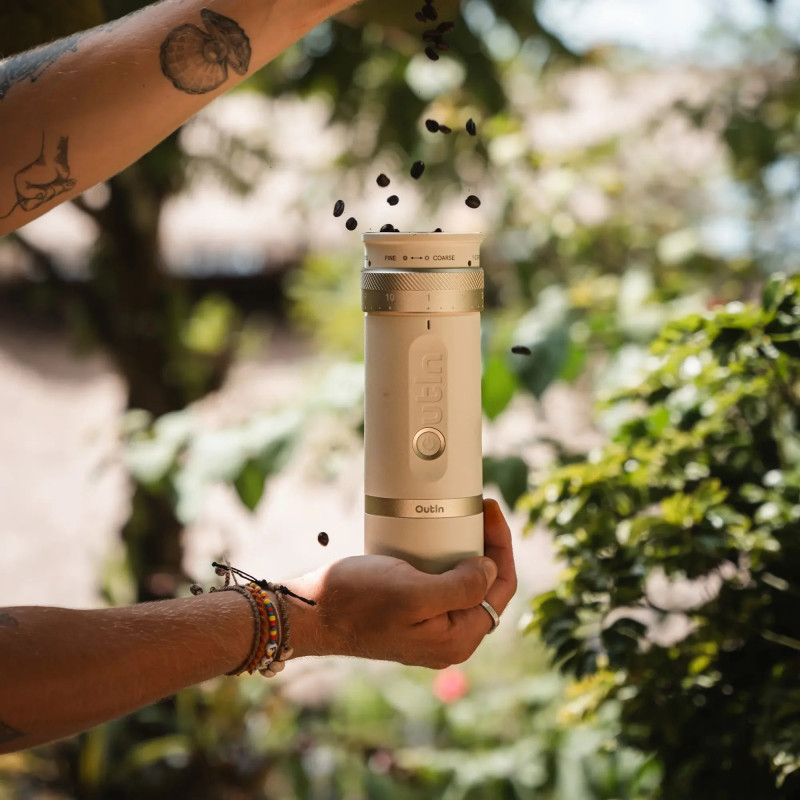 آسیاب قهوه شارژی فاینو (سفید ماسه سنگی) - Fino Portable Electric Coffee Grinder (Sandstone White)